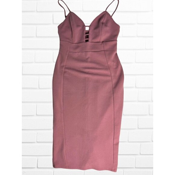 Love Chesley Dress Women's Large Pink Bodycon Back Slit - Picture 2 of 13